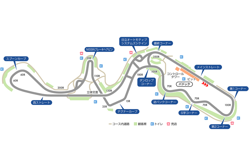 鈴鹿サーキット デグナーカーブ コースマップ
